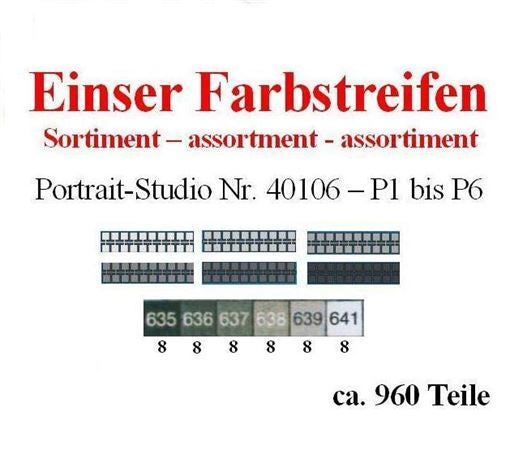Sortiment Farbstreifen Einser Portrait Studio