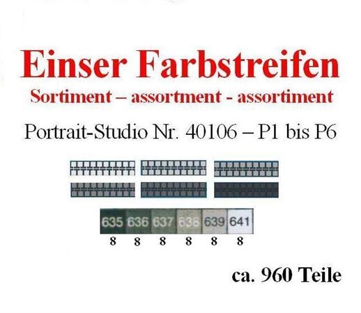 Sortiment Farbstreifen Einser Portrait Studio
