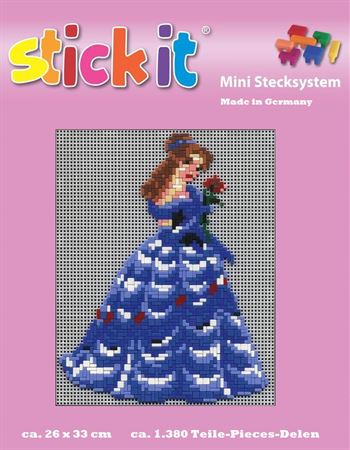 Stecksystem Prinzessin blau Motiv 2 mit XXL-Steckvorlage