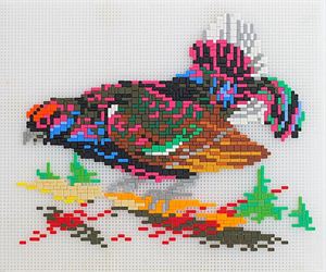 Stecksystem Rebhuhn mit XXL-Steckvorlage