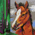 Stecksystem Pferd im Stall (2) mit XXL-Steckvorlage