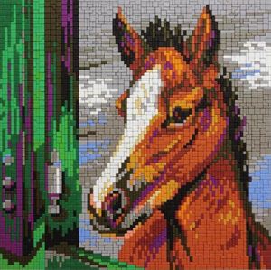 Stecksystem Pferd im Stall (2) mit XXL-Steckvorlage