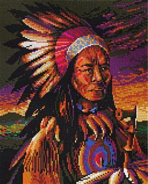 Stecksystem Indianer mit XXL-Steckvorlage