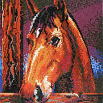 Stecksystem Pferd im Stall (1) mit XXL-Steckvorlage