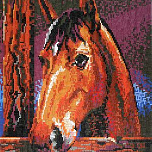 Stecksystem Pferd im Stall (1) mit XXL-Steckvorlage