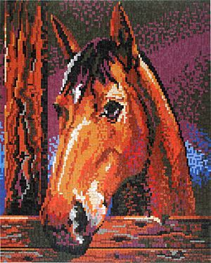 Stecksystem Pferd im Stall (1) mit XXL-Steckvorlage