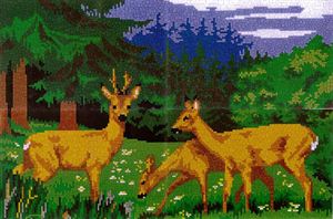 Stecksystem Rehe im Wald mit XXL-Steckvorlage