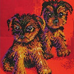 Stecksystem zwei Welpen mit XXL-Steckvorlage