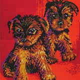 Stecksystem zwei Welpen mit XXL-Steckvorlage