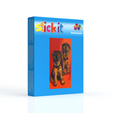 Stecksystem zwei Welpen mit XXL-Steckvorlage