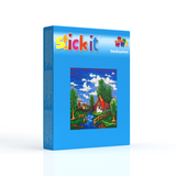 Stecksystem Bauernhäuser am Bach mit XXL-Steckvorlage