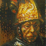 Stecksystem Mann mit Goldhelm mit XXL-Steckvorlage