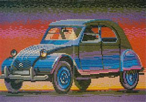 Stecksystem Citroen 2CV (Ente) mit XXL-Steckvorlage