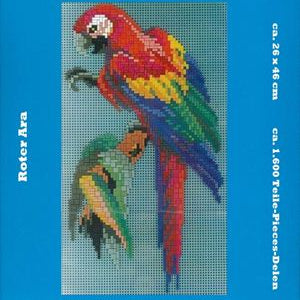 Stecksystem roter Ara mit XXL-Steckvorlage