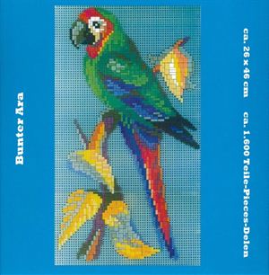 Stecksystem bunter Ara mit XXL-Steckvorlage