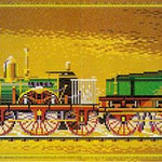 Stecksystem Dampflokomotive Nürnberger Adler mit XXL-Steckvorlage