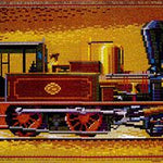 Stecksystem Rangierlokomotive braun mit XXL-Steckvorlage