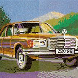 Stecksystem Mercedes 280SE (Oldtimer) mit XXL-Steckvorlage