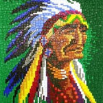 Stecksystem Häuptling Sitting Bull (Indianer) mit XXL-Steckvorlage