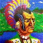 Stecksystem Irokesen Häuptling (Indianer) mit XXL-Steckvorlage