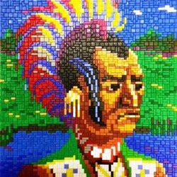 Stecksystem Irokesen Häuptling (Indianer) mit XXL-Steckvorlage