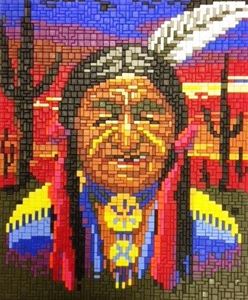 Stecksystem Sioux Häuptling Red Cloud (Indianer) mit XXL-Steckvorlage