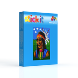 Stecksystem Apachen Krieger (Indianer) mit XXL-Steckvorlage