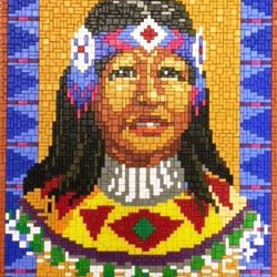 Stecksystem Sioux Squaw (Indianer) mit XXL-Steckvorlage