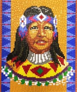 Stecksystem Sioux Squaw (Indianer) mit XXL-Steckvorlage