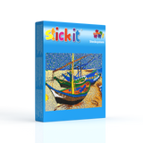 Stickit Pixel-Mosaik ,,Fischerboote am Strand,,