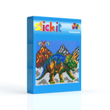 Stickit-Pixel Triceratops mit Vulkan