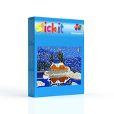 Stickit-Pixel Verschneites Haus am See