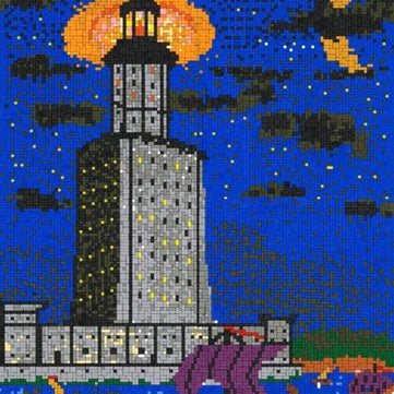 Stick it Mosaik-Bild ,,Antiker Leuchtturm,,