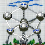 Stickit-Pixel Atomium Brüssel