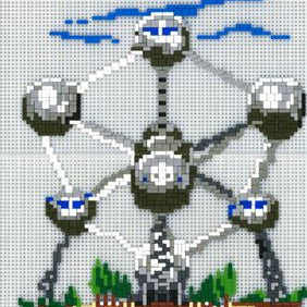 Stickit-Pixel Atomium Brüssel