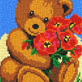 Stickit-Pixel Bär mit Blumen
