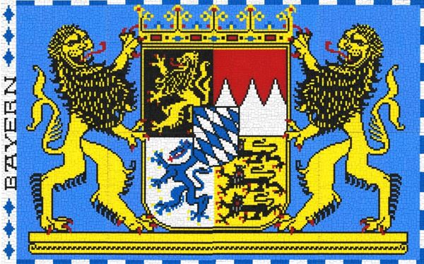Stecksystem Bayerisches Staatswappen XXL Motiv mit XXL-Steckvorlage