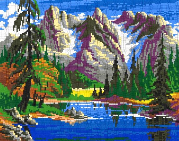 Stecksystem Bergsee mit XXL-Steckvorlage