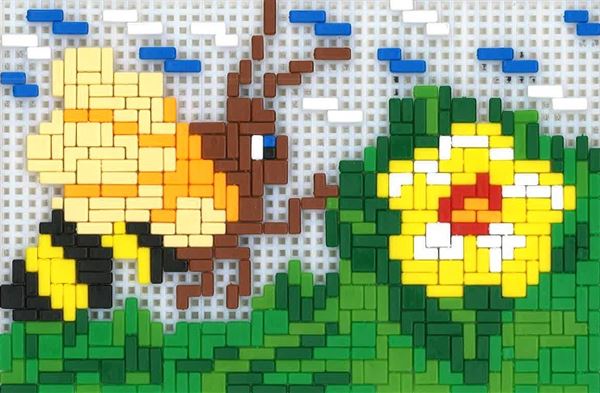 Stickit-Pixel Biene mit Blume