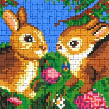 Stickit Zwei Hasen im Frühling