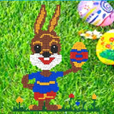 Stickit-Pixel Osterhase in Blumenwiese