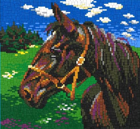 Stickit-Pixel ,,Hengst auf der Weide,,