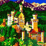 Stecksystem Schloss Neuschwanstein im Sommer XXL Motiv mit XXL-Steckvorlage