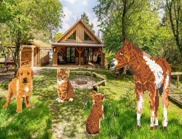 Stecksystem Tierbabies 4 in 1 mit XXL-Steckvorlage