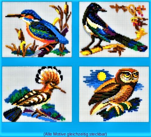 Stickit Pixel-Puzzle Vögel 4 in 4