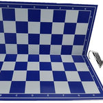 Schachplan faltbar weiss/blau, Feld 55 mm