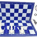 Schachset "Profi" mit Schachbrett und Schachfiguren KH 93 mm, weiss-blau