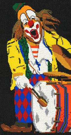 Stecksystem Clown XXL Motiv (voll ausgesteckt) mit XXL-Steckvorlage