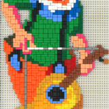 Stecksystem Clown mit Gitarre mit XXL-Steckvorlage