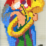 Stecksystem Clown mit Tuba mit XXL-Steckvorlage